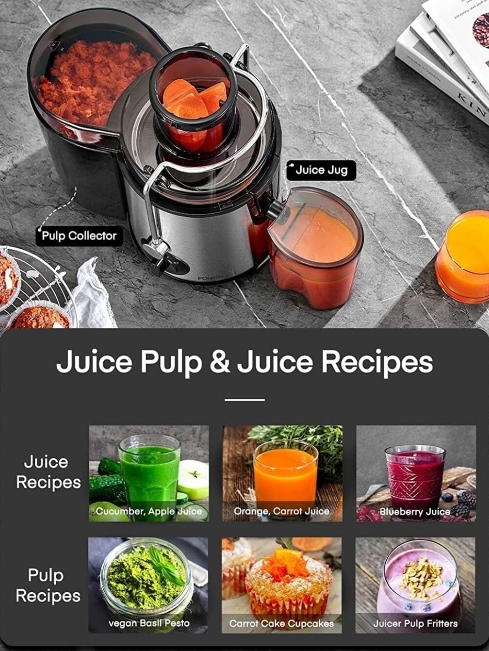 FOHERE Juicer Stainless Steel Electric Juice Extractor Never Used.